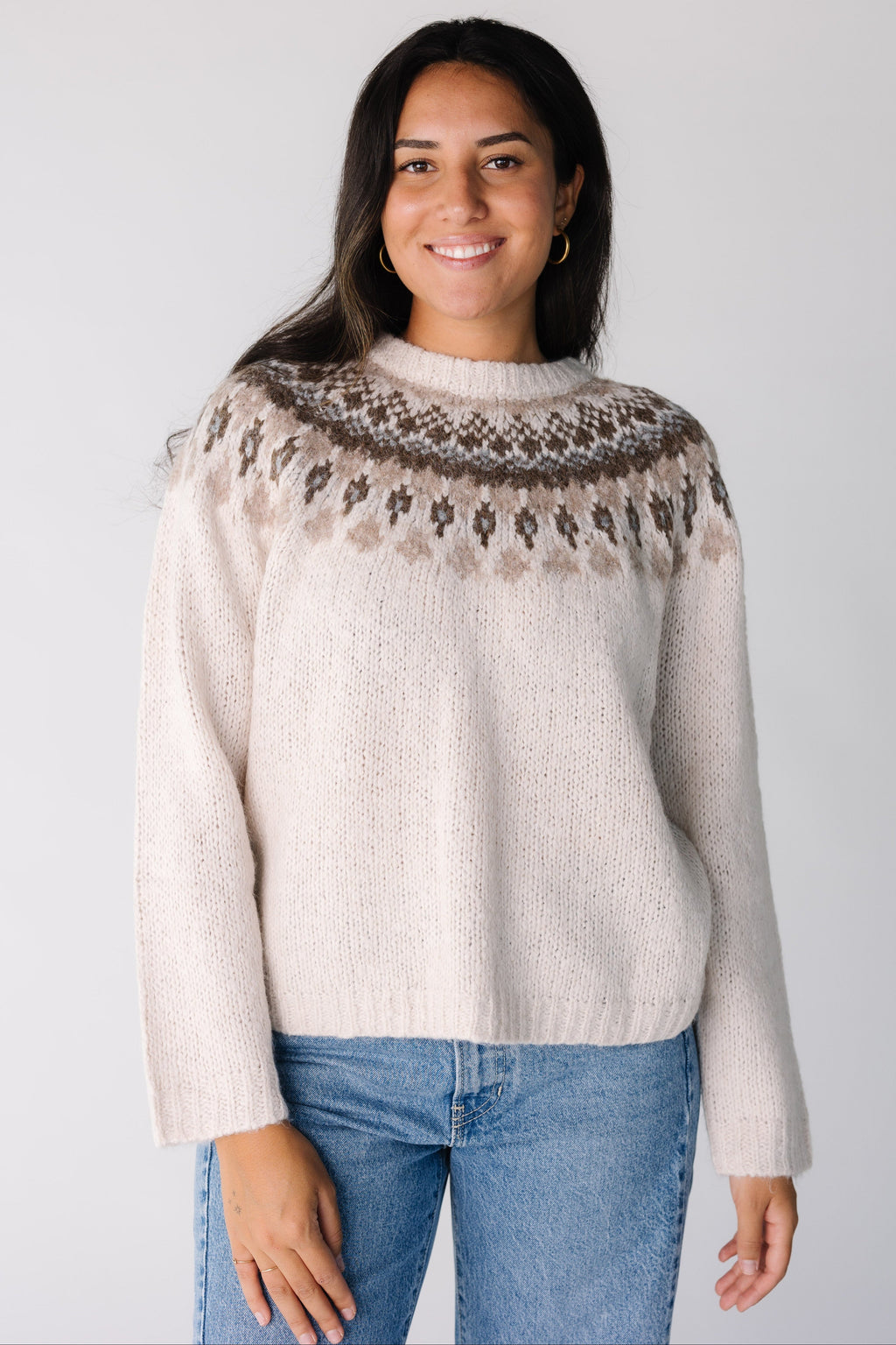 Fair Isle Crew Neck Sweater