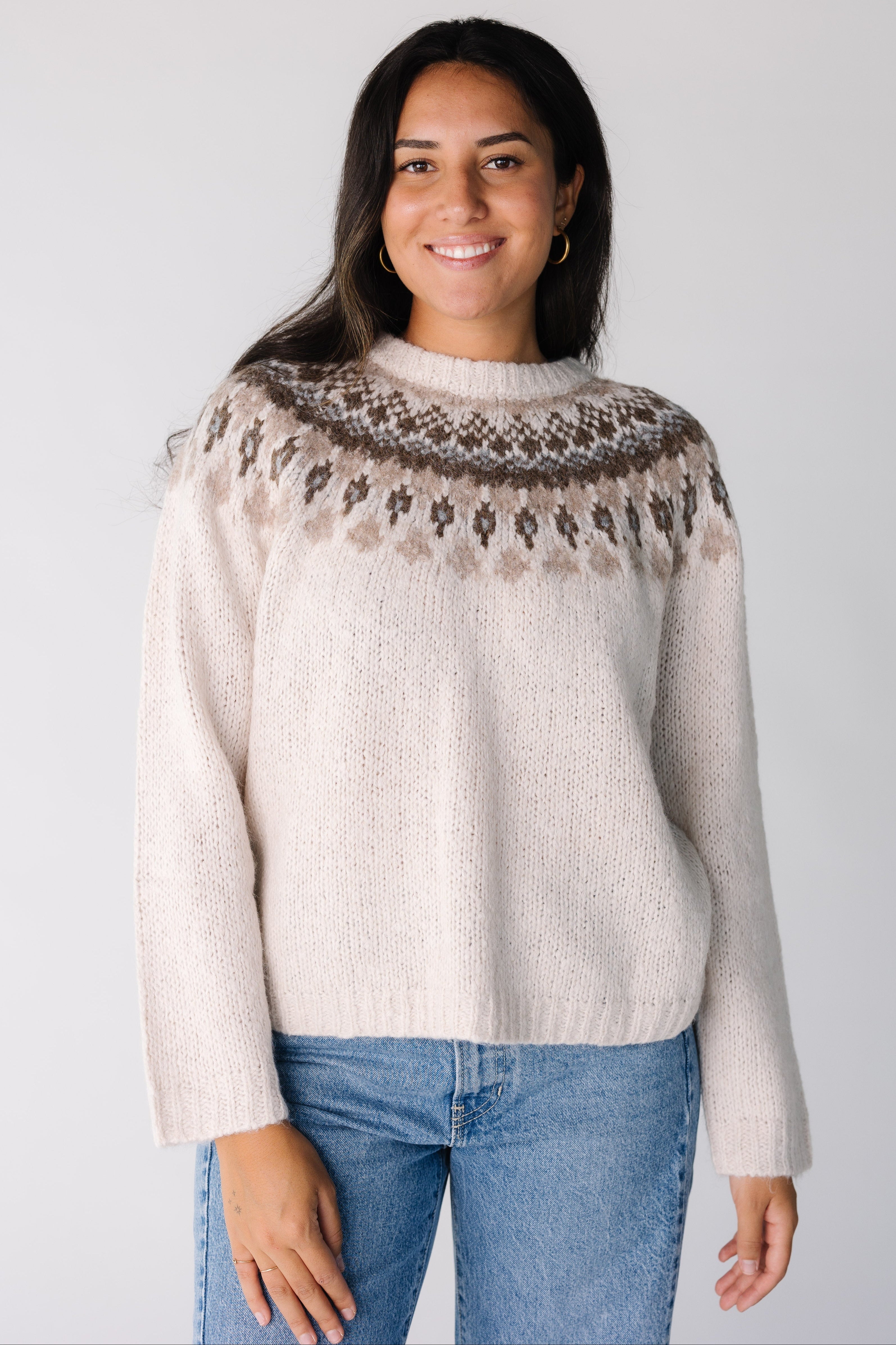 Fair Isle Crew Neck Sweater